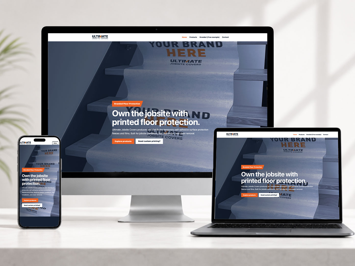 Mockup van websites en landingspagina’s